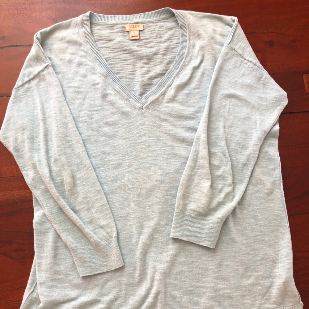 J. Crew ocean-blue cotton blouse